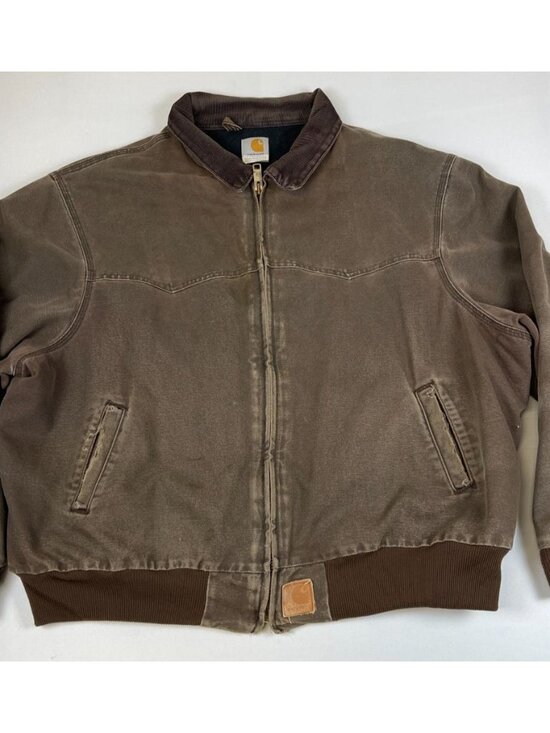 Carhartt Other - VTG Carhartt Men XLT Brown Sandstone Active Jacket Quilted Flannel Lined J14 CHT